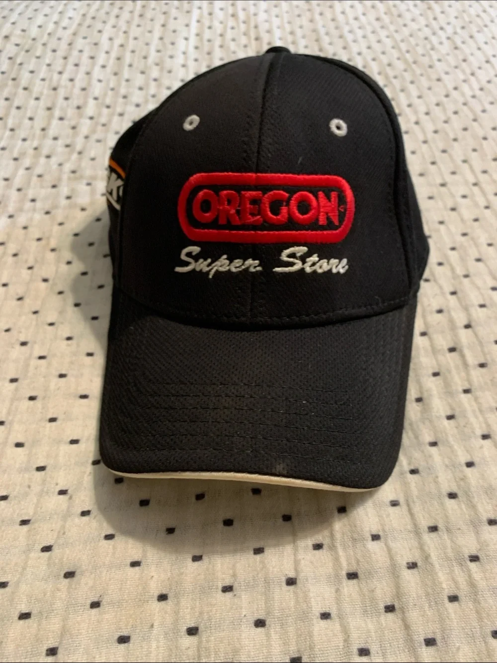 Mens black embroidered baseball cap